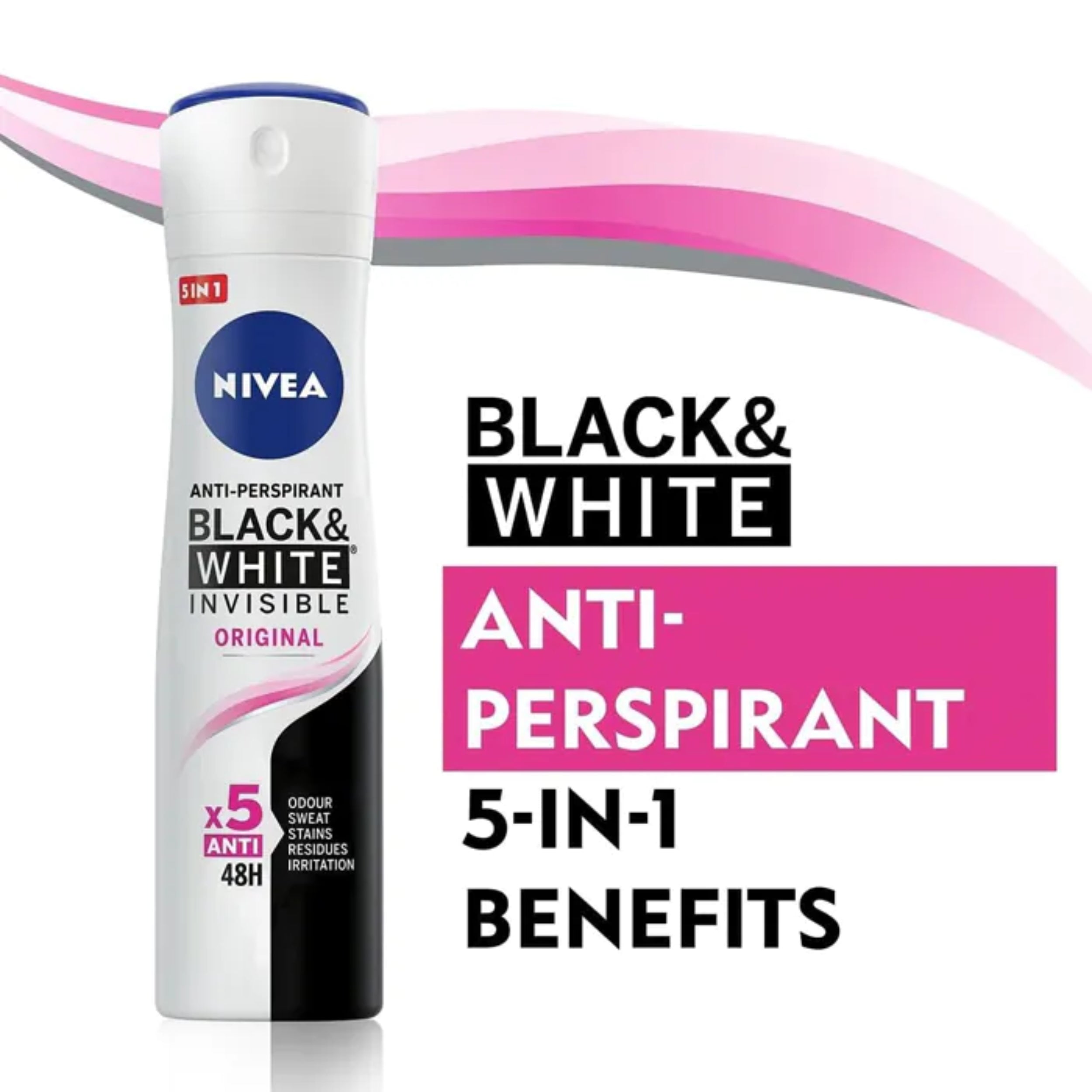 Black White Invisible Antiperspirant Spray 150 ml NIVEA – La