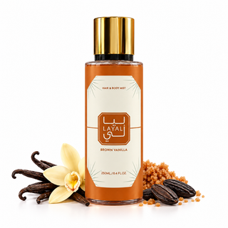 Brown Vanilla – Brume Parfumée Vanille Corps & Cheveux 250 ml – Layali