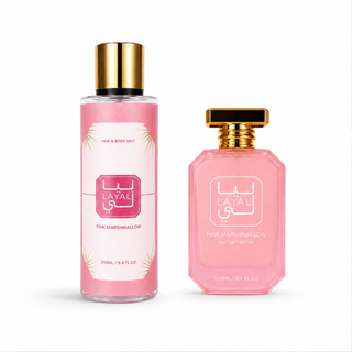 Coffret Pink Marshmallow – Coffret Eau de Parfum 100 ml & Brume Corps et Cheveux 250 ml – Layali