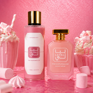 Coffret Pink Marshmallow – Coffret Eau de Parfum 100 ml & Brume Corps et Cheveux 250 ml – Layali