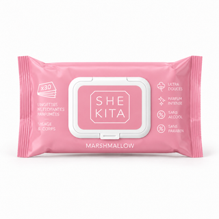 Lingettes nettoyantes parfumées - Marshmallow x30 – SHEKITA – Visage & Corps