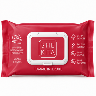 Lingettes nettoyantes parfumées - Pomme Interdite x72 – SHEKITA– Visage & Corps