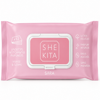 Lingettes nettoyantes parfumées - Sara x72 – SHEKITA – Visage & Corps