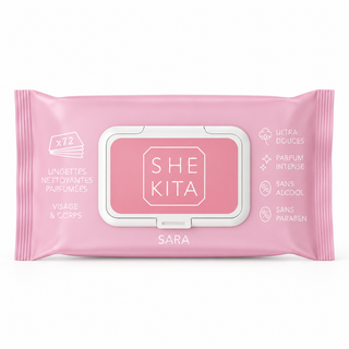 Lingettes nettoyantes parfumées - Sara x72 – SHEKITA – Visage & Corps
