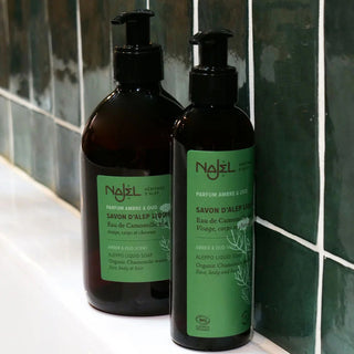Savon D'Alep Liquide Parfum Ambre et Oud 200 ml - Najel - La Barfumerie Paris