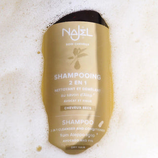 Shampoing au savon d’Alep cheveux secs – Avocat & Figue 500 ml – Najel