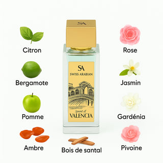 Spirit of Valencia EDP 100 ml – Swiss Arabian est une célébration olfactive de la beauté intemporelle de la ville de Valence. Ce parfum unisexe s’ouvre comme une promenade ensoleillée dans ses ruelles animées, mêlant énergie, poésie et élégance florale.