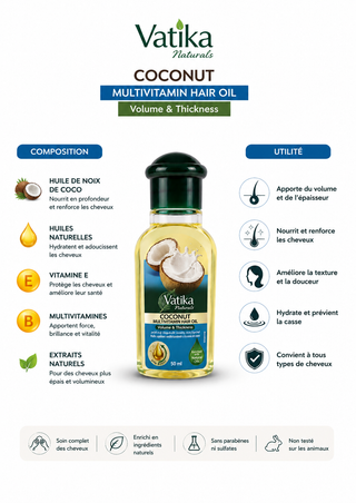 Huile capillaire Coco Vatika 50 ml – Anti-chute