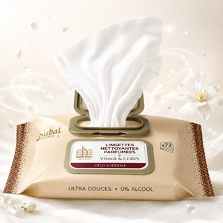 Lingettes parfumées visage & corps - Oud suprême - Dubai style 0% Alcool