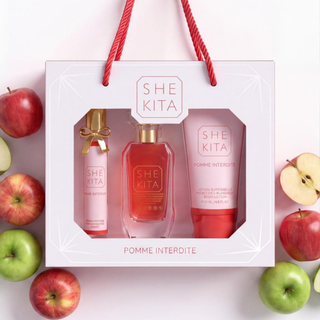Coffret Pomme Interdite - Shekita - Coffret Eau de parfum & Lotion coporelle parfumée