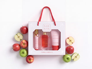 Coffret Pomme Interdite - Shekita - Coffret Eau de parfum & Lotion coporelle parfumée