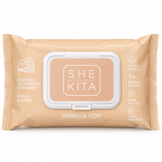 Lingettes nettoyantes parfumées - Vanilla Pop x72 – SHEKITA – Visage & Corps Lingettes nettoyantes parfumées - Sara x72 – SHEKITA – Visage & Corps