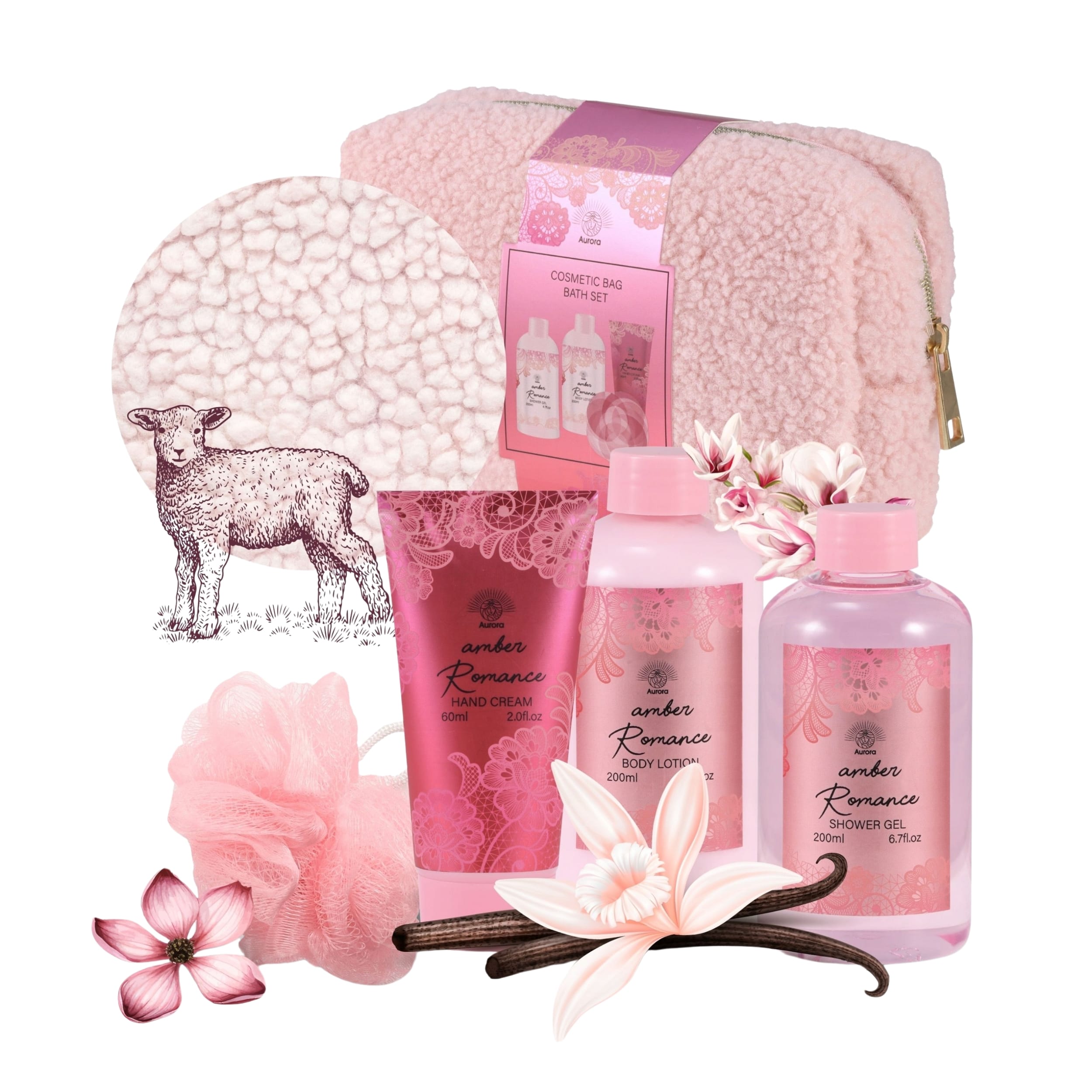 Trousse Peluche Rose Amber Romance - Aurora